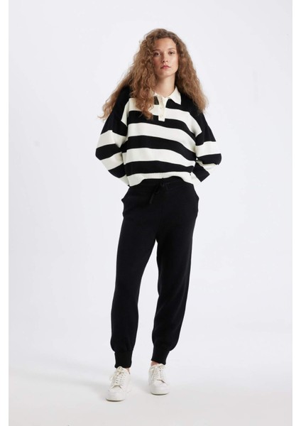 Jogger Triko Pantolon Cepli Basic Düz Beli Lastik Bağcıklı R1701AZ24WN