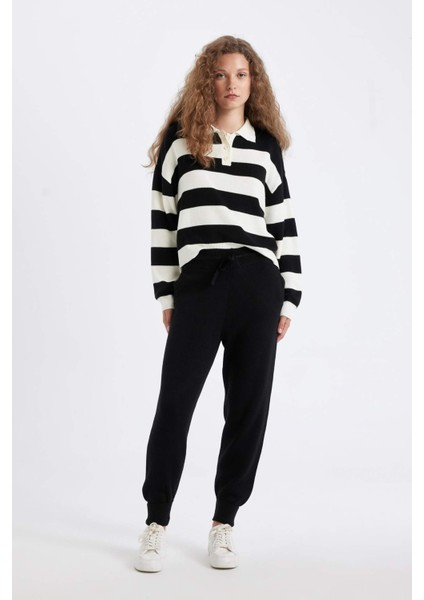 Jogger Triko Pantolon Cepli Basic Düz Beli Lastik Bağcıklı R1701AZ24WN