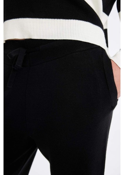 Jogger Triko Pantolon Cepli Basic Düz Beli Lastik Bağcıklı R1701AZ24WN