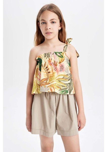 Kız Çocuk Desenli Tek Omuzlu Bluz C5222A824SM