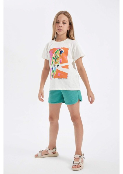 Kız Çocuk Waffle Şort D0903A824HS