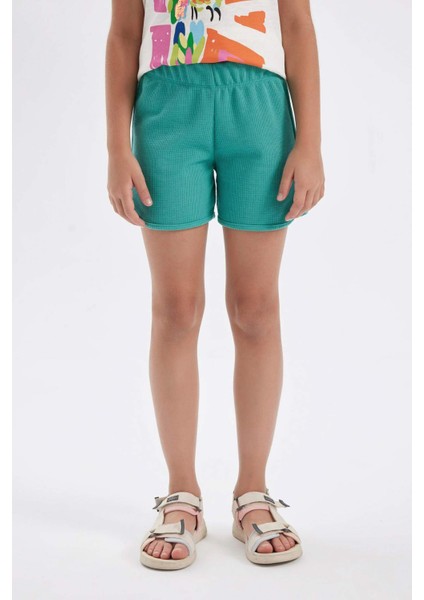 Kız Çocuk Waffle Şort D0903A824HS