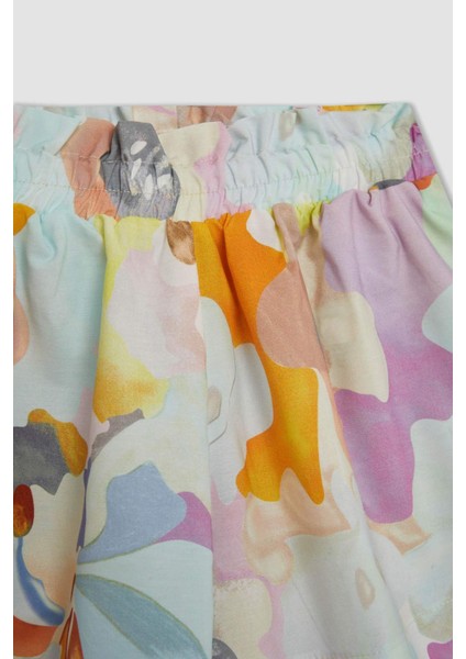 Kız Çocuk Pamuklu Desenli Şort C9495A824SM