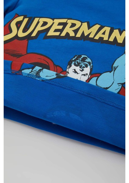 Erkek Bebek Pijama Takımı Superman Penye Kısa Kollu Üst Şort C5204A524HS
