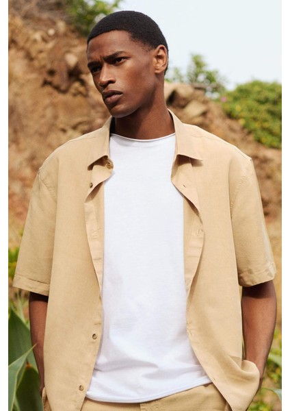 Regular Fit Yazlık Tensel Kısa Kollu Gömlek C4313AX24HS