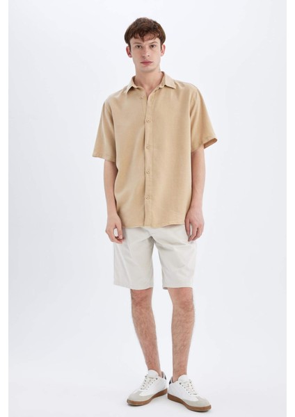 Regular Fit Yazlık Tensel Kısa Kollu Gömlek C4313AX24HS