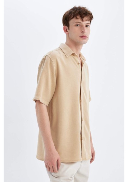 Regular Fit Yazlık Tensel Kısa Kollu Gömlek C4313AX24HS