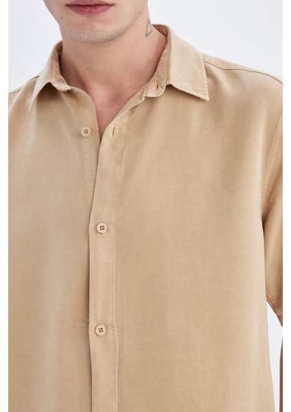 Regular Fit Yazlık Tensel Kısa Kollu Gömlek C4313AX24HS