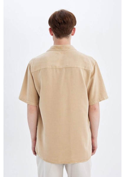 Regular Fit Yazlık Tensel Kısa Kollu Gömlek C4313AX24HS
