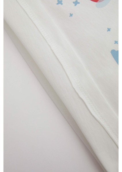 Erkek Bebek Pijama Takım Baskılı Penye Kısa Kollu Üst Beli Lastikli Şort