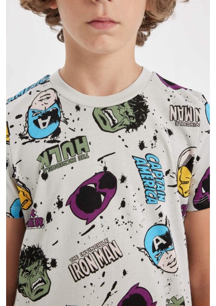 Erkek Çocuk Marvel Comics Pijama Takımı Kısa Kollu Üst Şort D1219A824SM