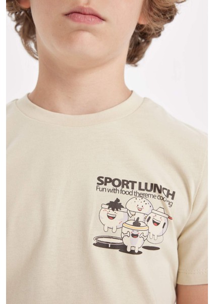 Erkek Çocuk Pijama Takımı Baskılı Kısa Kollu Üst Şort D1209A824SM