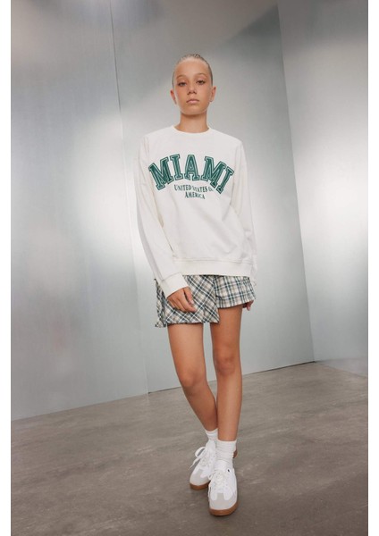 Kız Çocuk Okul Beli Lastikli Pileli Ekose Şort Etek C7296A824AU