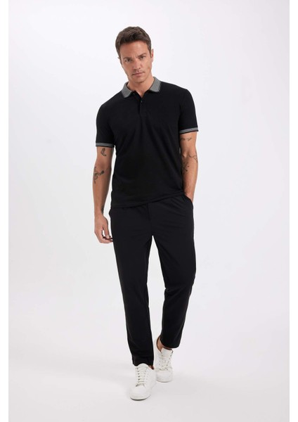 Slim Fit Dar Kesim Polo Yaka Kısa Kollu Pamuklu Tişört D0033AXNS