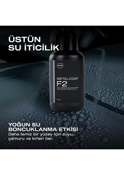 Metalcoat F2 Araç Sprey Nano Seramik Kaplama ve Boya Koruma-1 Yıl Dayanım-50ml-Su,Leke İtici indirimleri