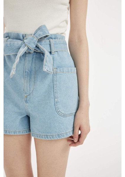 Paperbag Yüksek Bel Jean Şort C2445AX24HS