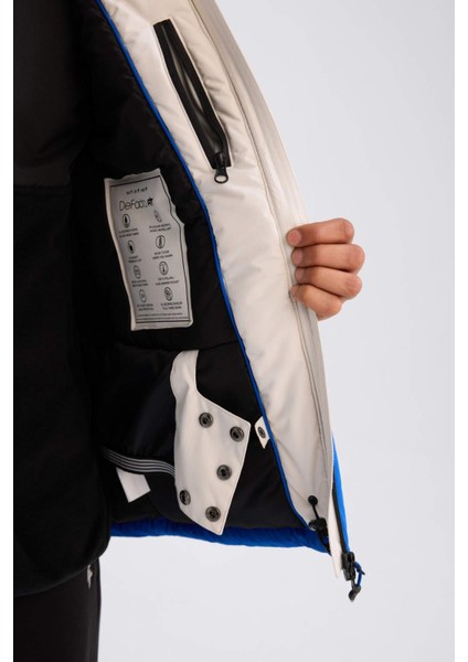 Fit Su Geçirmez Kayak Montu Su Geçirmez Kapüşonlu Fermuarlı Cepli D1590AX24WN