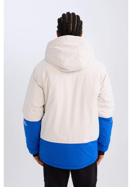 Fit Su Geçirmez Kayak Montu Su Geçirmez Kapüşonlu Fermuarlı Cepli D1590AX24WN