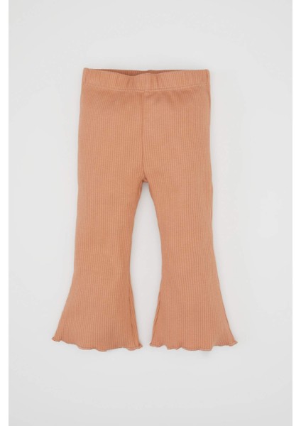 Kız Bebek 2'li Takım Kalp Desenli Bisiklet Yaka Sweatshirt Beli Lastikli Tayt D1676A524AU