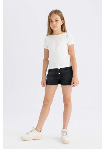 Kız Çocuk Mom Fit Jean Şort D1712A824SM