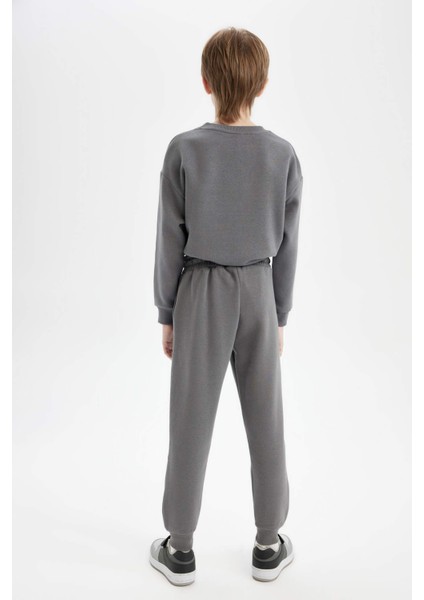 Erkek Çocuk Baskılı Beli Paçası Lastikli Cepli Jogger Okul Eşofman Altı D1647A824AU