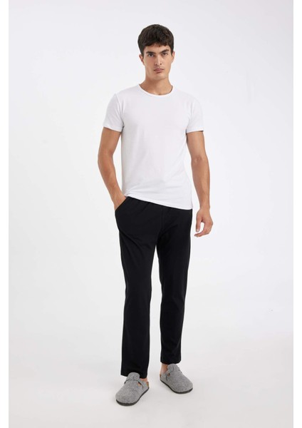 Regular Fit Beli Bağcıklı Düz Paça Cepli Pijama Altı Z7323AZ24AU