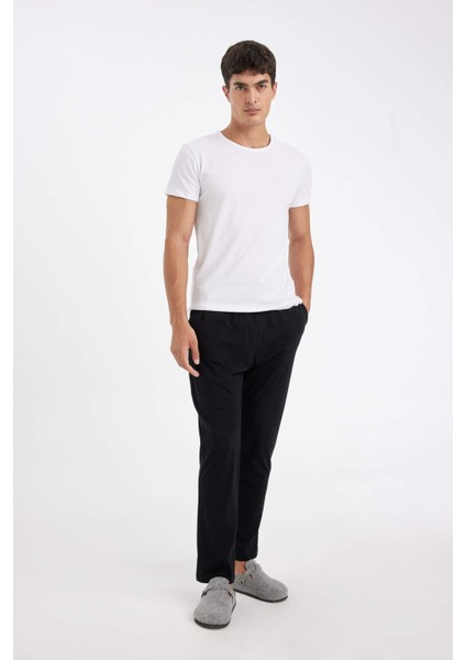 Regular Fit Beli Bağcıklı Düz Paça Cepli Pijama Altı Z7323AZ24AU