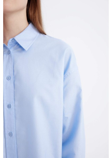 Relax Fit Oxford Uzun Kollu Gömlek Tunik D1298AX24AU