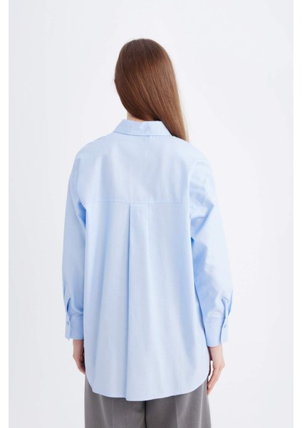 Relax Fit Oxford Uzun Kollu Gömlek Tunik D1298AX24AU