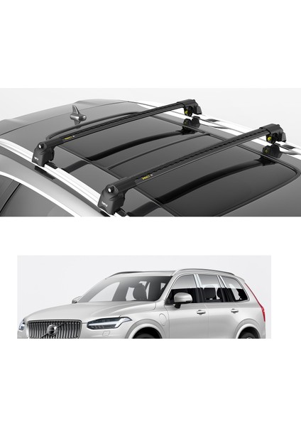 Air-2 Black Full Kit Volvo XC90 II Suv Tavan Ara Atkı Seti Siyah 2015-Sonrası Modeller