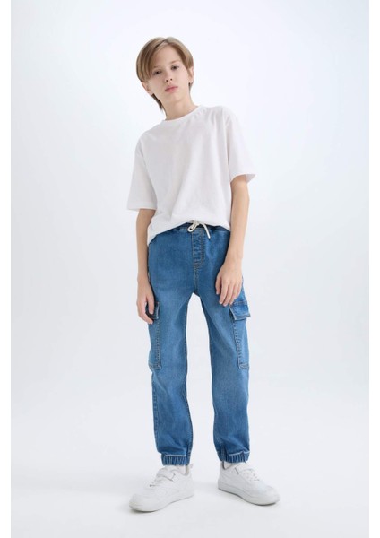 Erkek Çocuk Kargo Fit Jean Pantolon C4514A824WN