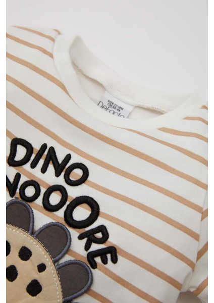 Erkek Bebek Pijama Takım Çizgili Uzun Kollu Üst Beli Lastikli Uzun Alt D1777A524AU