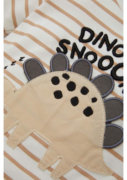 Erkek Bebek Pijama Takım Çizgili Uzun Kollu Üst Beli Lastikli Uzun Alt D1777A524AU