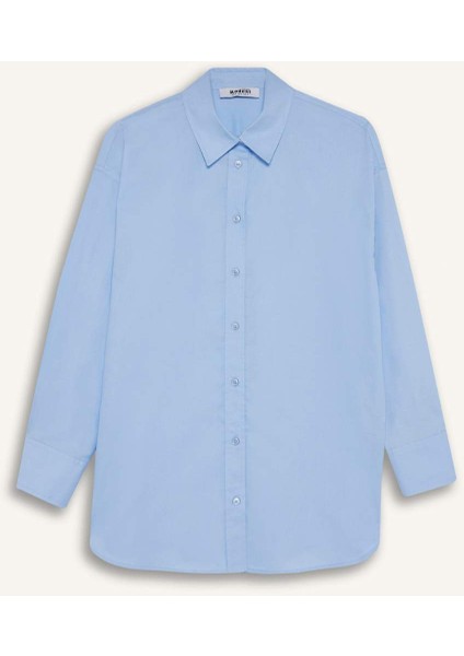 Relax Fit Oxford Uzun Kollu Gömlek Tunik D1298AX24AU