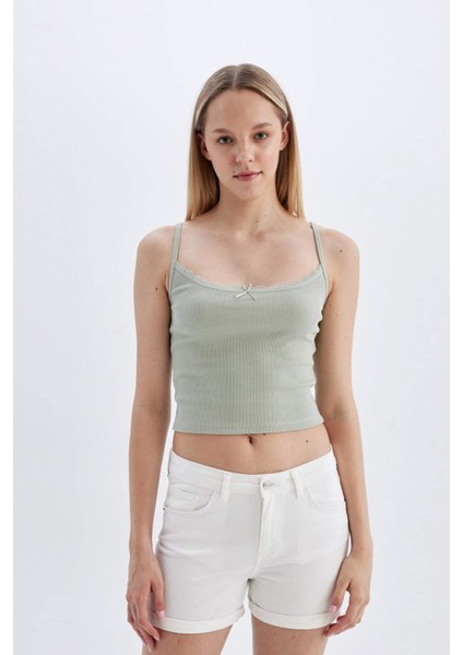 Yüksek Bel Katlamalı Paça Jean Şort B9215AX24SM