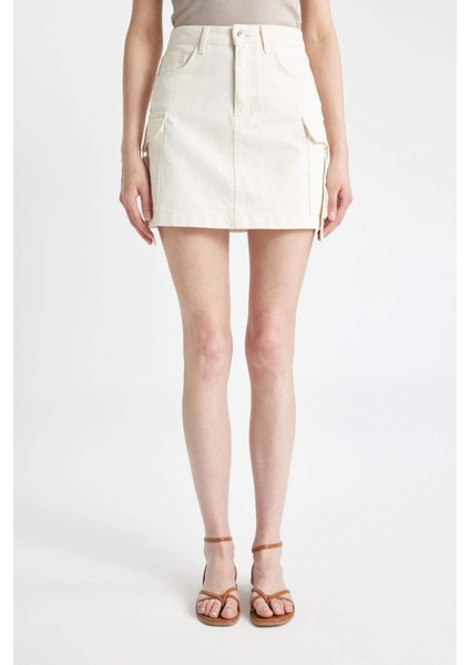 Kargo Fit Jean Mini Etek B9863AX24SM