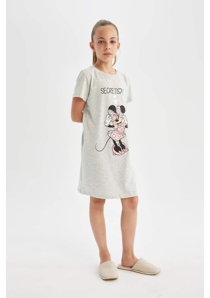 Kız Çocuk Disney Mickey & Minnie Kısa Kollu Elbise