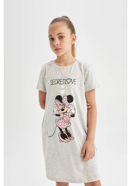 Kız Çocuk Disney Mickey & Minnie Kısa Kollu Elbise