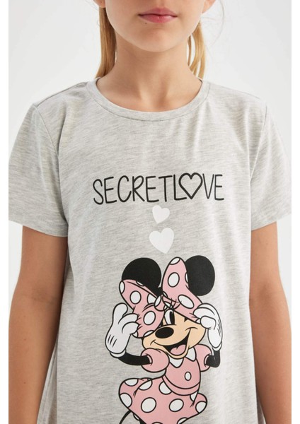 Kız Çocuk Disney Mickey & Minnie Kısa Kollu Elbise