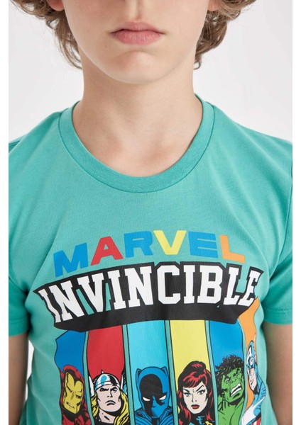 Erkek Çocuk Marvel Comics Pijama Takımı Kısa Kollu Üst Şort D1217A824SM