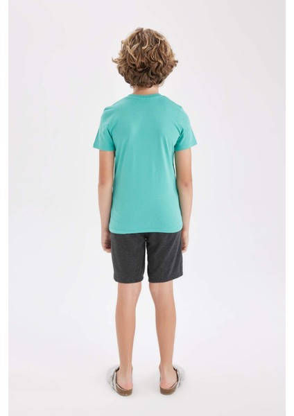 Erkek Çocuk Marvel Comics Pijama Takımı Kısa Kollu Üst Şort D1217A824SM