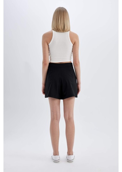 Regular Fit Yüksek Bel Pileli Şort D0963AX24SM