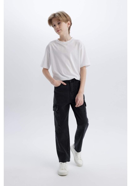 Erkek Çocuk Kargo Fit Jean Pantolon C7447A825SP