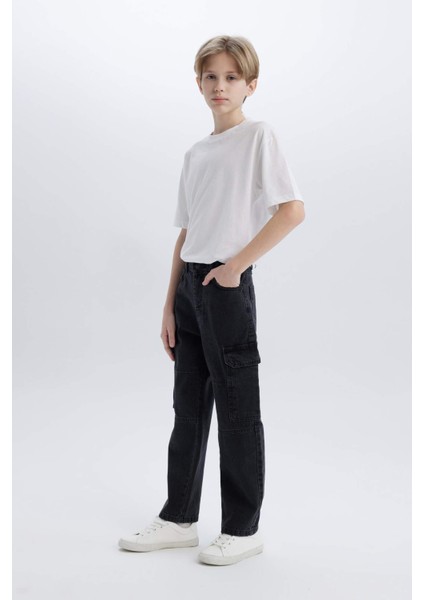 Erkek Çocuk Kargo Fit Jean Pantolon C7447A825SP