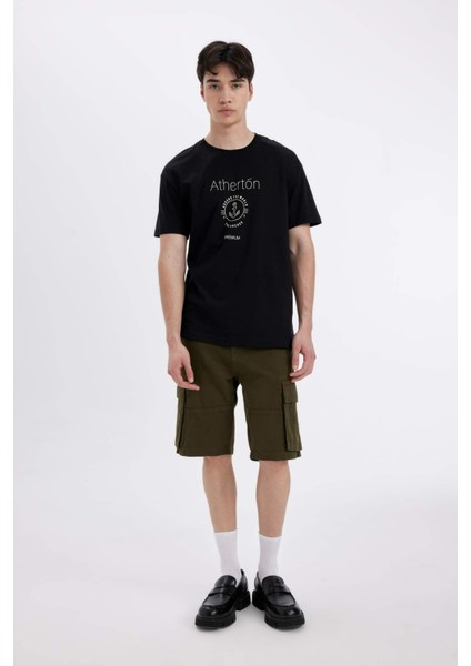 Regular Fit Bisiklet Yaka Baskılı Kısa Kollu Tişört C6240AX24HS