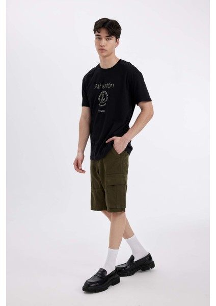 Regular Fit Bisiklet Yaka Baskılı Kısa Kollu Tişört C6240AX24HS