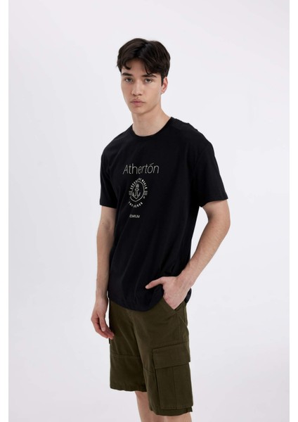 Regular Fit Bisiklet Yaka Baskılı Kısa Kollu Tişört C6240AX24HS