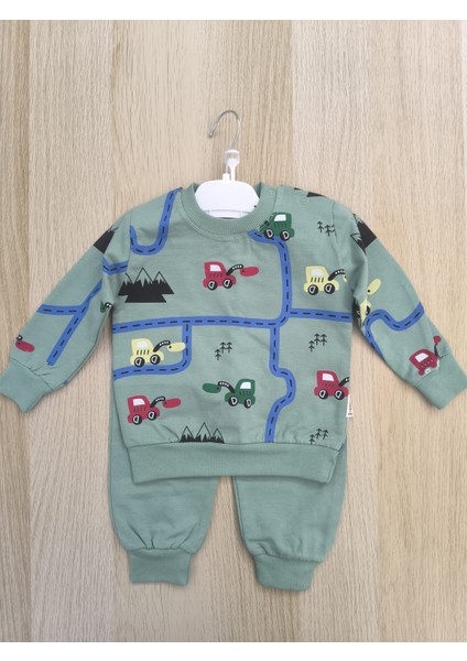 Araba Desenli Erkek Bebek Eşofman Takımı