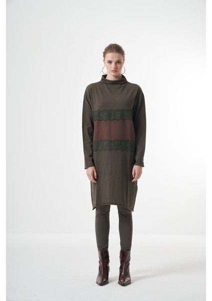 Triko Dantel Detaylı Tunik