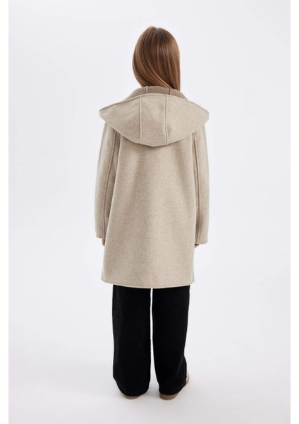Kız Çocuk Kapüşonlu Kaşe Parka C8554A824AU